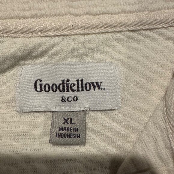 Goodfellow & Co Cream Textured Quarter Snap Pullover Sweatshirt XL - Picture 4 of 4